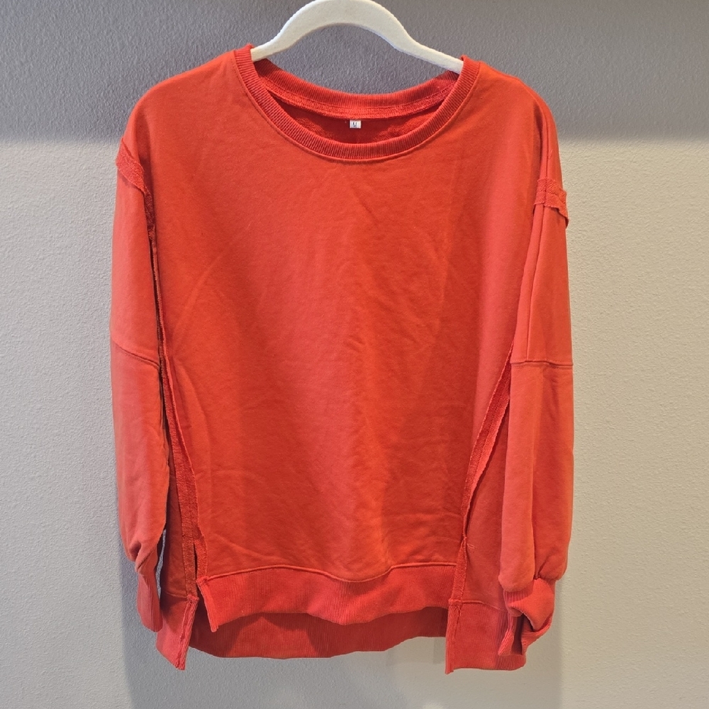 Orange Crewneck Sweatshirt, Medium